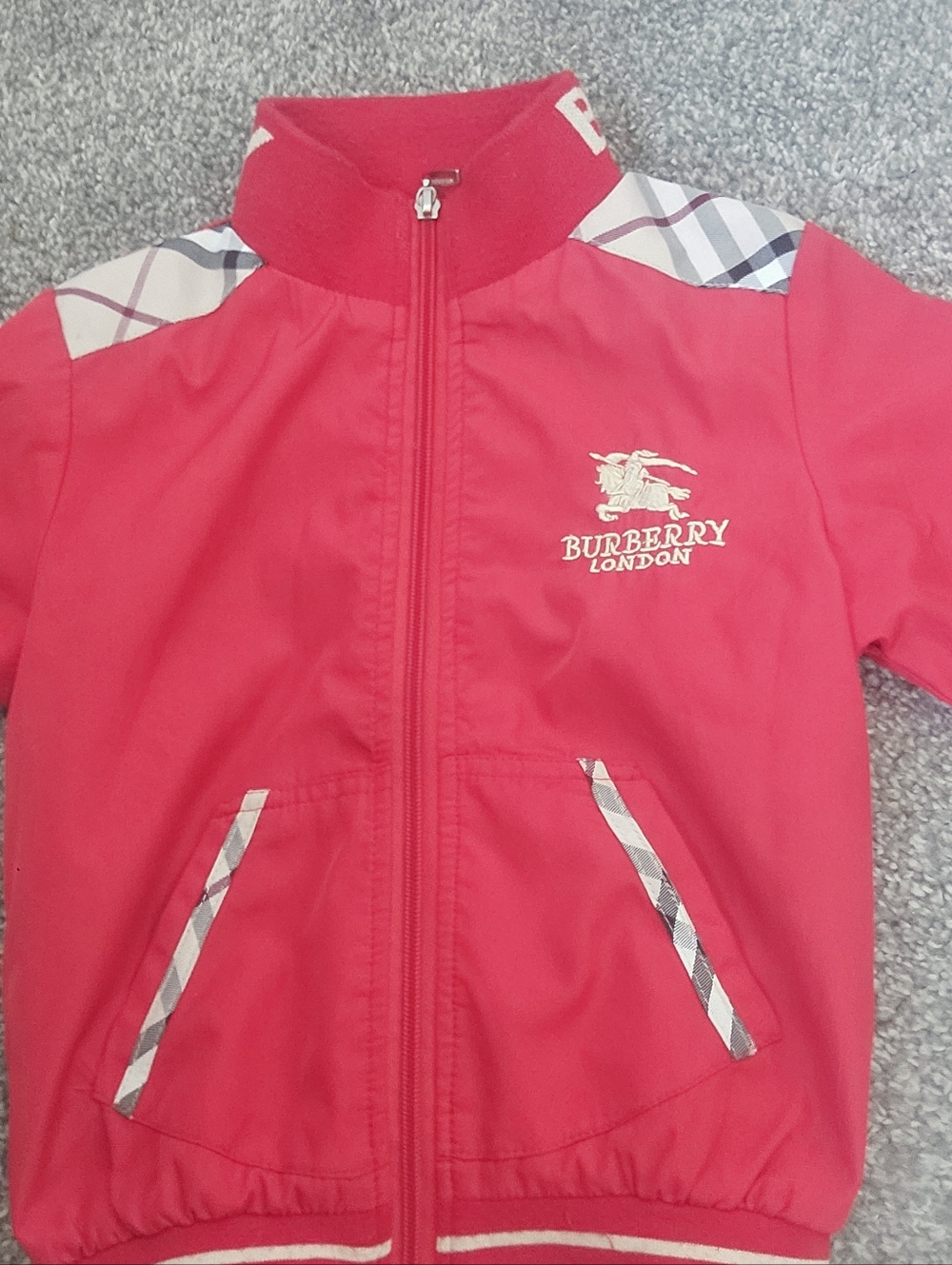 Toddlers Burberry London Red Zip-Front Jacket